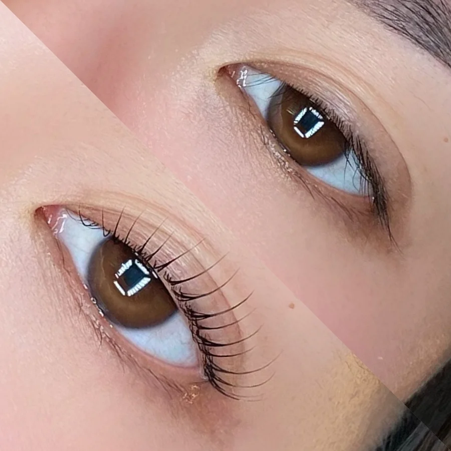 Lash lift result close-up